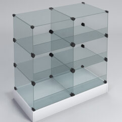 Прилавок КУБ №5-КО (без стеклянных дверок, передняя стенка - стекло), Белый