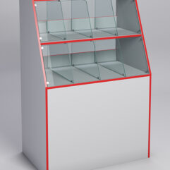 Прилавок для конфет и орехов №1, Серый, кромка красная