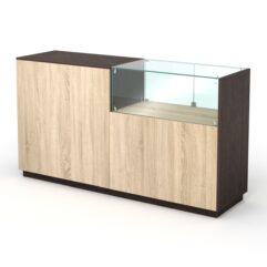 Кассовый стол КС №8-1А1С правый, Дуб Сонома + Дуб Венге