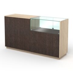 Кассовый стол КС №8-1А1С правый, Дуб Венге и Дуб Сонома