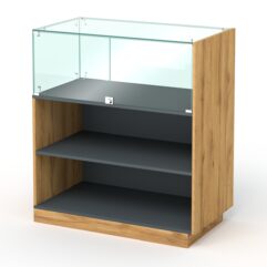 Прилавок КС №8С левый, Темно-серый и Дуб Золотистый