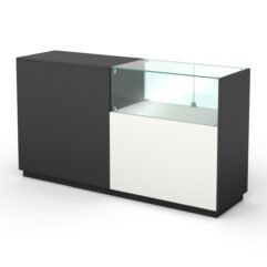 Кассовый стол КС №8-1Б1С правый, Белый и Черный