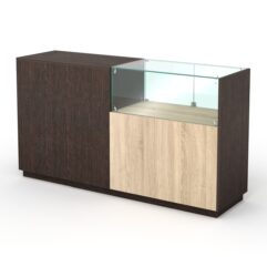 Кассовый стол КС №8-1Б1С правый, Дуб Сонома + Дуб Венге