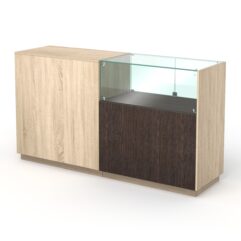 Кассовый стол КС №8-1Б1С правый, Дуб Венге и Дуб Сонома