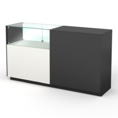 Кассовый стол КС №8-1Б1С левый, Белый и Черный