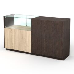 Кассовый стол КС №8-1Б1С левый, Дуб Сонома + Дуб Венге