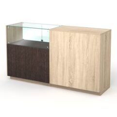 Кассовый стол КС №8-1Б1С левый, Дуб Венге и Дуб Сонома