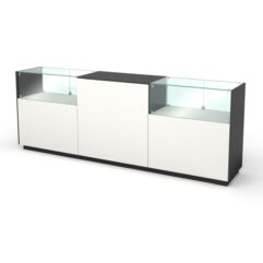 Кассовый стол КС №8-2С1А, Белый и Черный