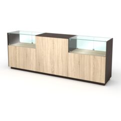 Кассовый стол КС №8-2С1А, Дуб Сонома + Дуб Венге