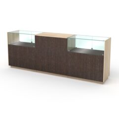 Кассовый стол КС №8-2С1А, Дуб Венге и Дуб Сонома