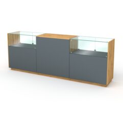 Кассовый стол КС №8-2С1А, Темно-серый и Дуб Золотистый