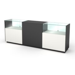 Кассовый стол КС №8-2С1Б, Черный и Белый