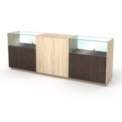 Кассовый стол КС №8-2С1Б, Дуб Сонома + Дуб Венге