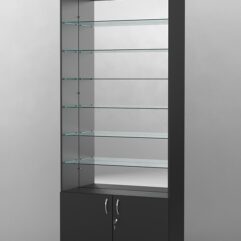 Витрина АСТРА №132 (без дверок, задняя стенка - зеркало), Черный