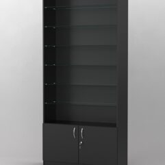 Витрина АСТРА №133-1 (без дверок, задняя стенка - ДСП), Черный