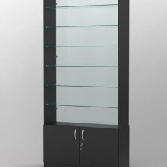 Витрина АСТРА №133 (без дверок, задняя стенка - стекло), Черный