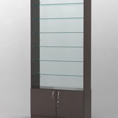 Витрина АСТРА №133 (без дверок, задняя стенка - стекло), Дуб Венге