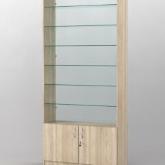 Витрина АСТРА №133 (без дверок, задняя стенка - стекло), Дуб Сонома