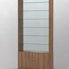 Витрина АСТРА №133 (без дверок, задняя стенка - стекло), Орех