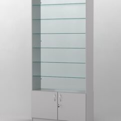 Витрина АСТРА №133 (без дверок, задняя стенка - стекло), Серый