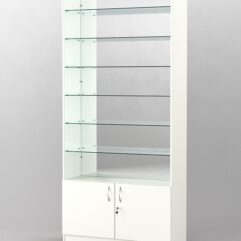 Витрина АСТРА №134 (без дверок, задняя стенка - зеркало), Белый