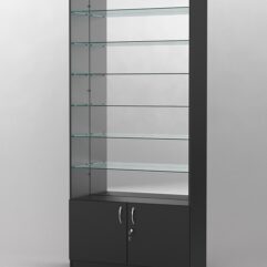 Витрина АСТРА №134 (без дверок, задняя стенка - зеркало), Черный