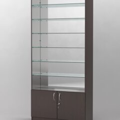 Витрина АСТРА №134 (без дверок, задняя стенка - зеркало), Дуб Венге