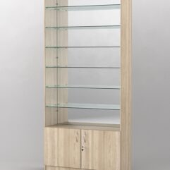 Витрина АСТРА №134 (без дверок, задняя стенка - зеркало), Дуб Сонома