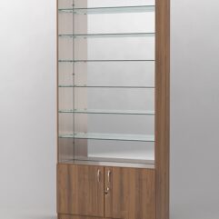 Витрина АСТРА №134 (без дверок, задняя стенка - зеркало), Орех