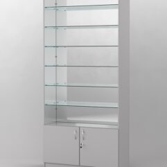 Витрина АСТРА №134 (без дверок, задняя стенка - зеркало), Серый