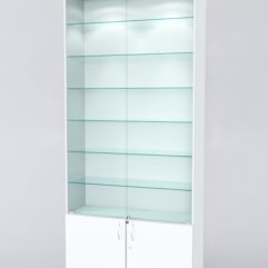 Витрина АСТРА №31-1 (с дверками, задняя стенка - ДСП), Белый