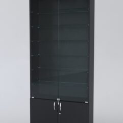 Витрина АСТРА №31-1 (с дверками, задняя стенка - ДСП), Черный