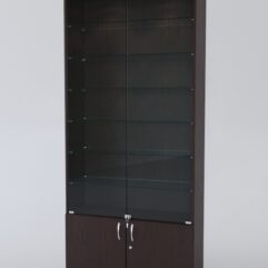 Витрина АСТРА №31-1 (с дверками, задняя стенка - ДСП), Дуб Венге