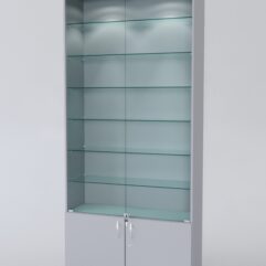 Витрина АСТРА №31-1 (с дверками, задняя стенка - ДСП), Серый