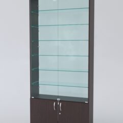 Витрина АСТРА №31 (с дверками, задняя стенка - стекло), Дуб Венге