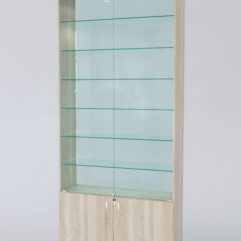 Витрина АСТРА №31 (с дверками, задняя стенка - стекло), Дуб Сонома