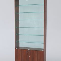 Витрина АСТРА №31 (с дверками, задняя стенка - стекло), Орех