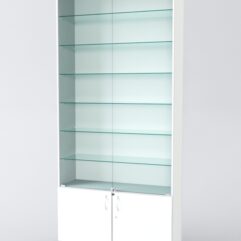 Витрина АСТРА №33-1 (с дверками, задняя стенка - ДСП), Белый