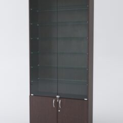 Витрина АСТРА №33-1 (с дверками, задняя стенка - ДСП), Дуб Венге