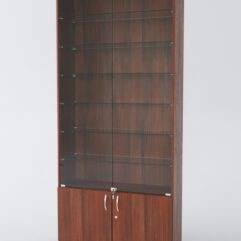 Витрина АСТРА №33-1 (с дверками, задняя стенка - ДСП), Орех