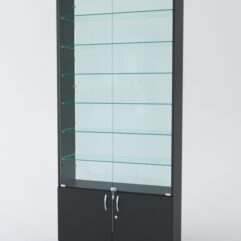 Витрина АСТРА №33 (с дверками, задняя стенка - стекло), Черный