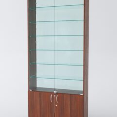 Витрина АСТРА №33 (с дверками, задняя стенка - стекло), Орех