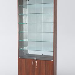 Витрина АСТРА №34 (с дверками, задняя стенка - зеркало), Орех