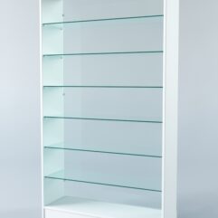 Витрина АСТРА ХИТ ПРОДАЖ №10 (без дверок, задняя стенка - стекло), Белый