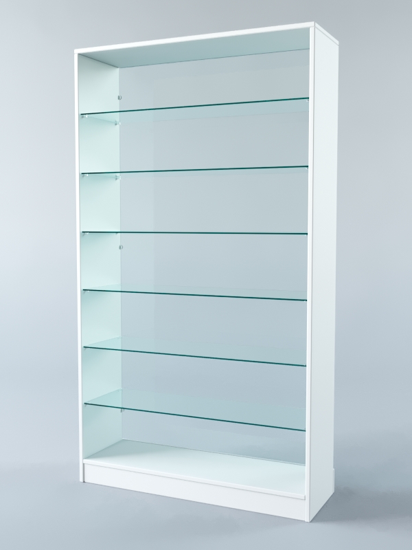Витрина АСТРА ХИТ ПРОДАЖ №10 (без дверок, задняя стенка - стекло), Белый