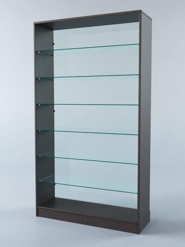 Витрина АСТРА ХИТ ПРОДАЖ №10 (без дверок, задняя стенка - стекло), Дуб Венге