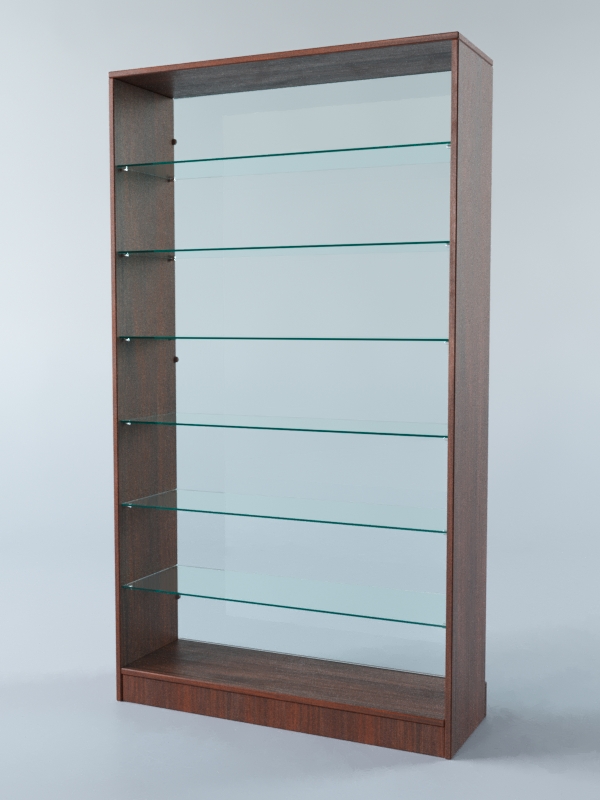 Витрина АСТРА ХИТ ПРОДАЖ №10 (без дверок, задняя стенка - стекло), Орех