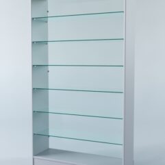 Витрина АСТРА ХИТ ПРОДАЖ №10 (без дверок, задняя стенка - стекло), Серый