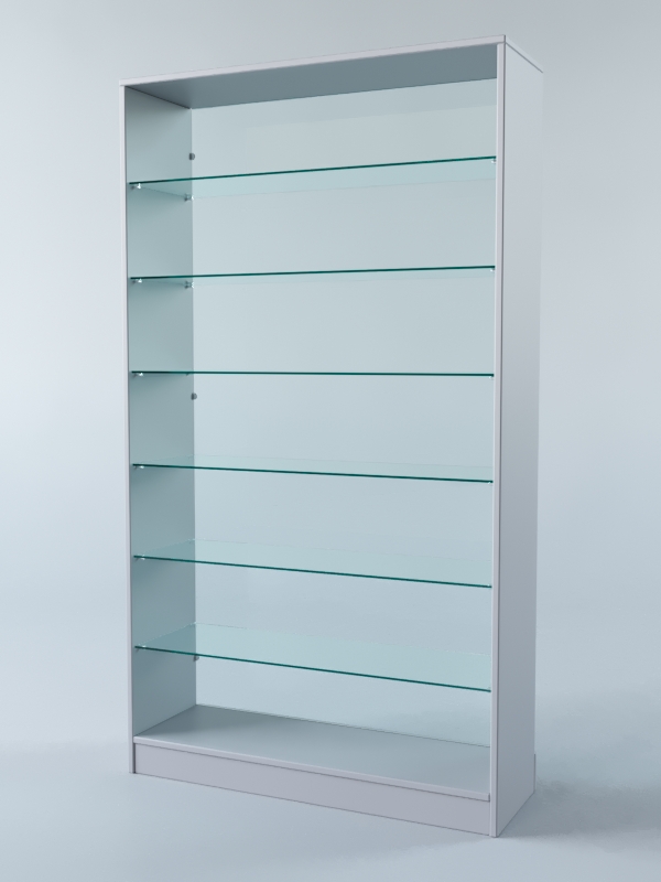 Витрина АСТРА ХИТ ПРОДАЖ №10 (без дверок, задняя стенка - стекло), Серый