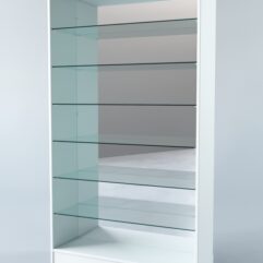 Витрина АСТРА ХИТ ПРОДАЖ №12 (без дверок, задняя стенка - зеркало), Белый